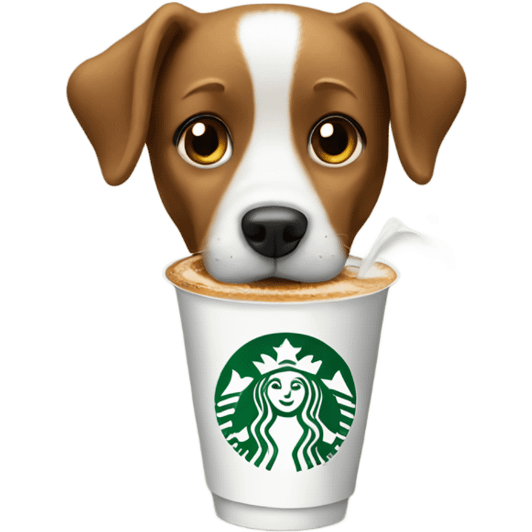 Dog drinking Starbucks  emoji