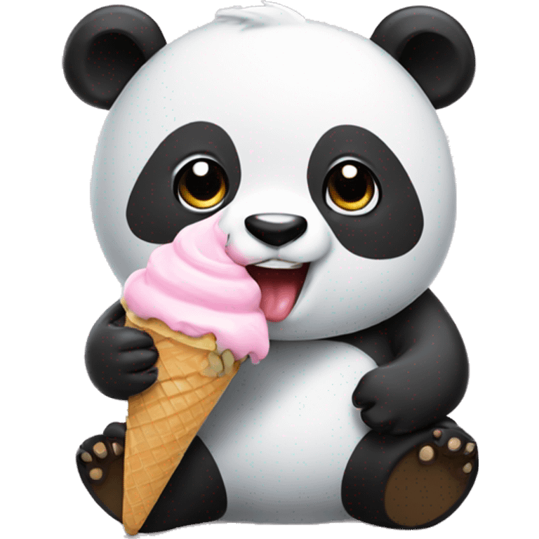 Panda eating ice cream emoji