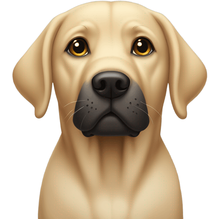 Labrador  with slightly black ears with one eye open and the other closed emoji