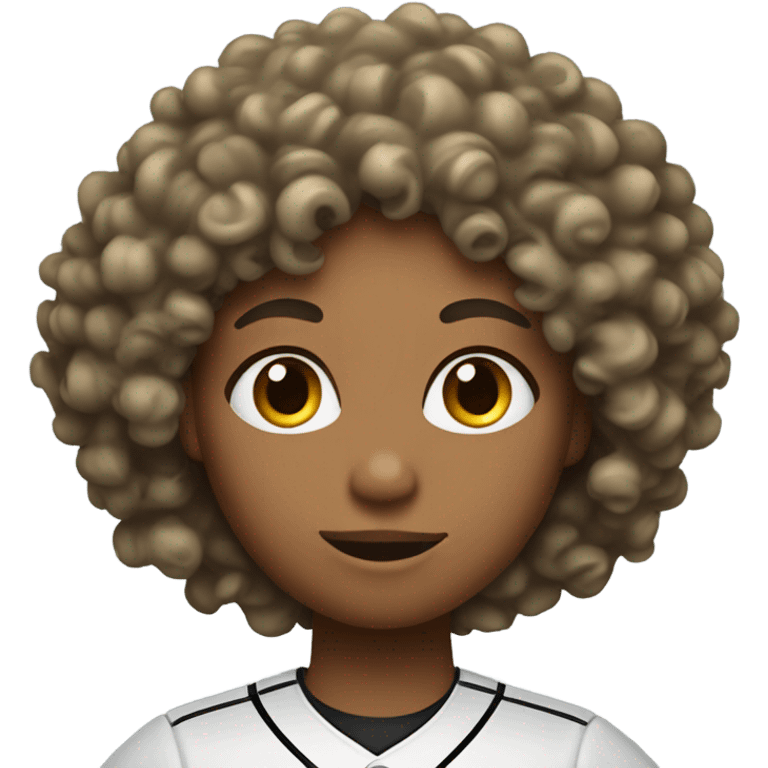 Curly hair softball player emoji