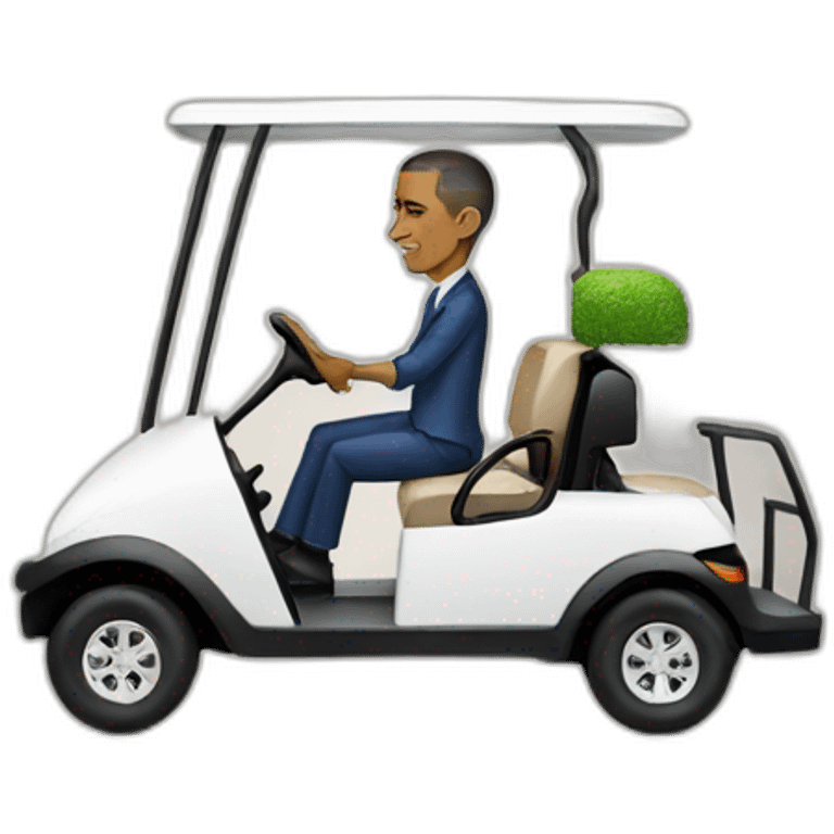 Obama in a golf cart emoji