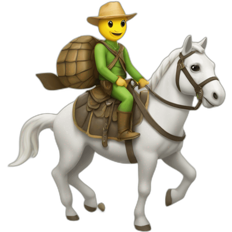 Tortue sur un  cheval emoji