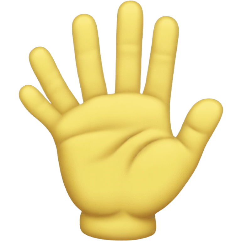 Yellow hand with 5 fingers and a thum emoji