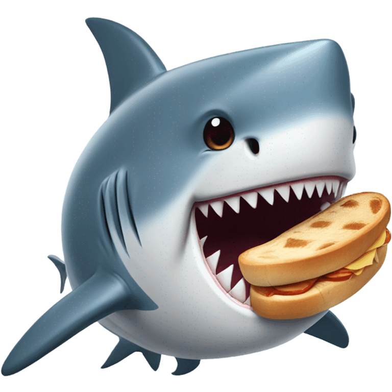 shark with a bread hat emoji