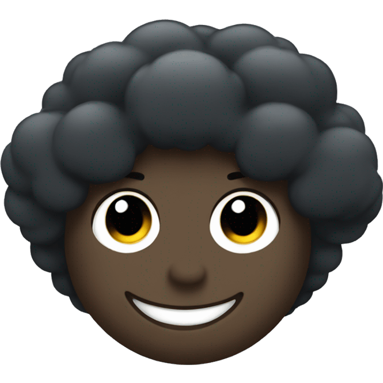 Black cloud happy face cute emoji