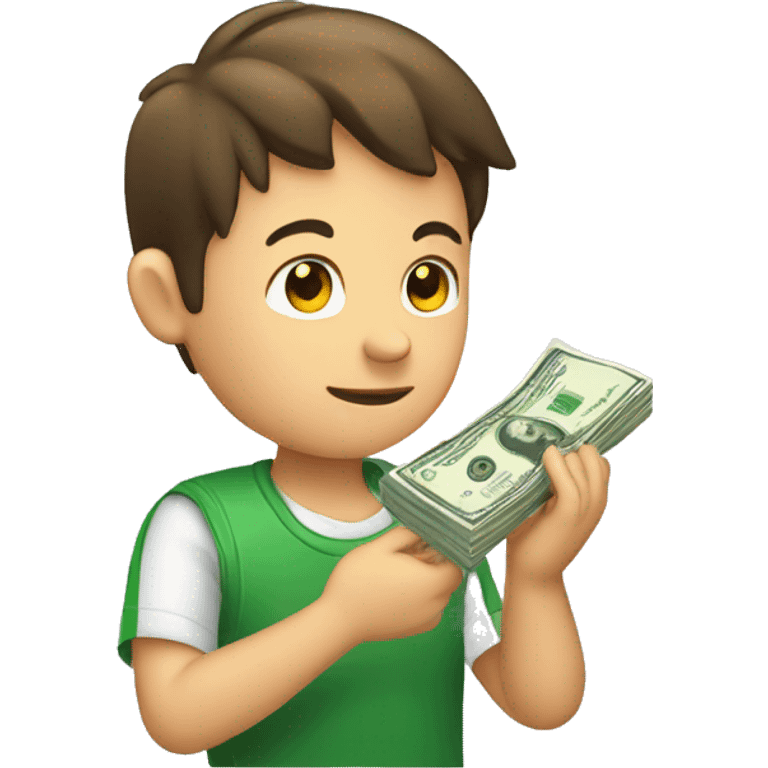 Money in boy hand emoji