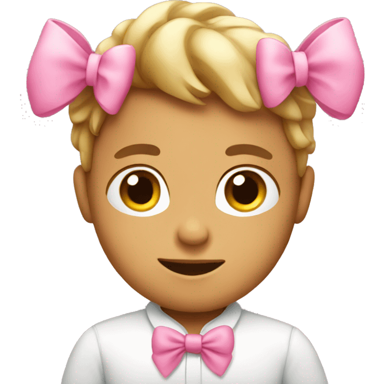 Boy with pink bow  emoji