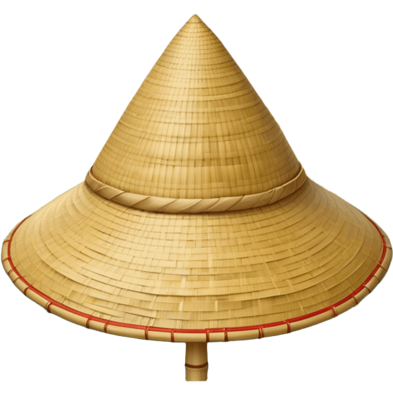 ​Cinematic Realistic Traditional Vietnamese Nón Lá, depicted as a delicately crafted conical hat made of bamboo and palm leaves with subtle texture and natural wear, set against a serene rural backdrop bathed in warm, soft sunlight, evoking authentic cultural heritage, emoji