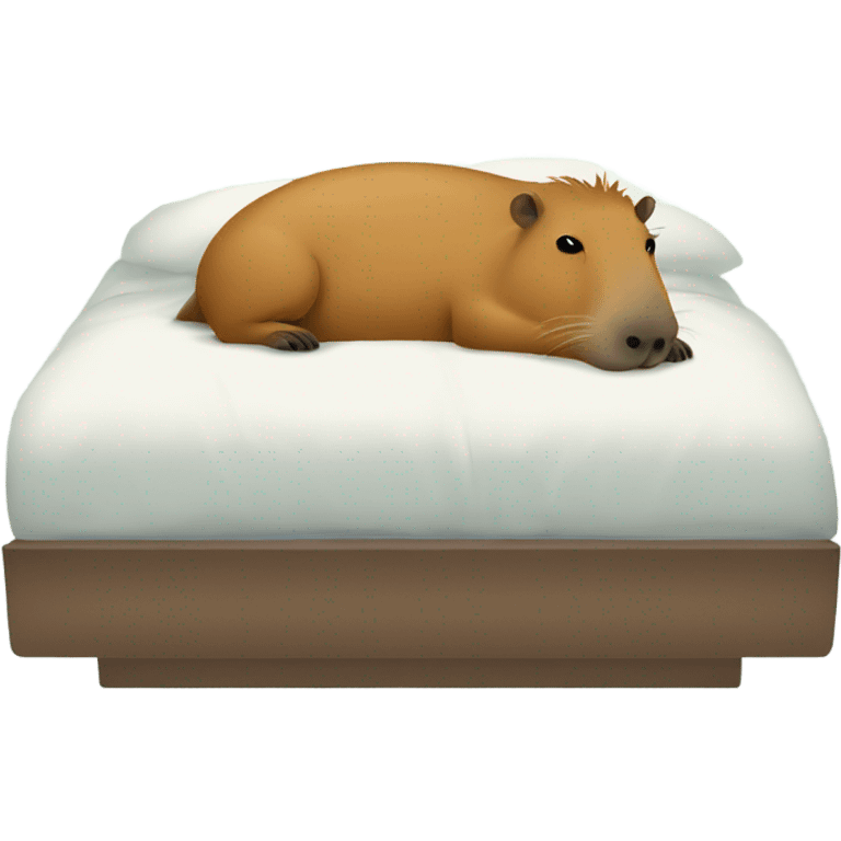 Capybara sick laying in bed emoji