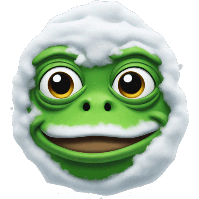 pepe the frog covered in snow emoji