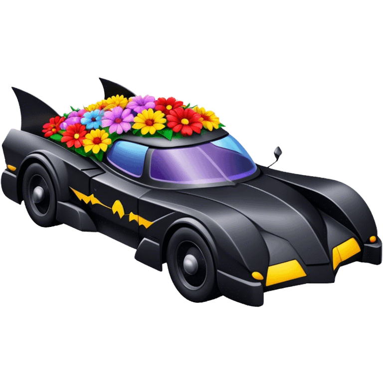 Batmobile full of flowers emoji