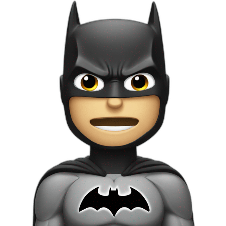 batman showing salute gesture near head emoji