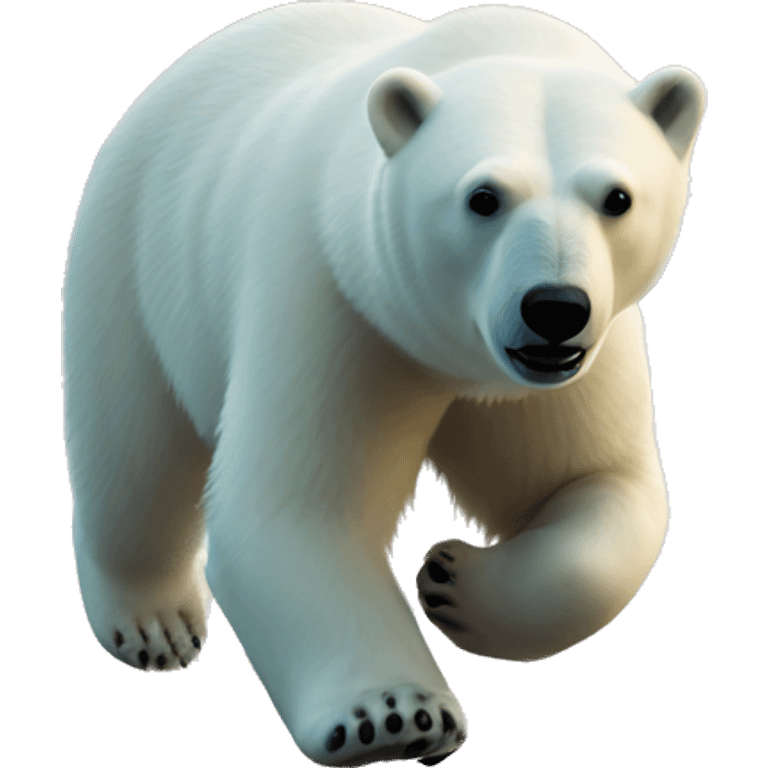 Polar bear running around on the beach  emoji