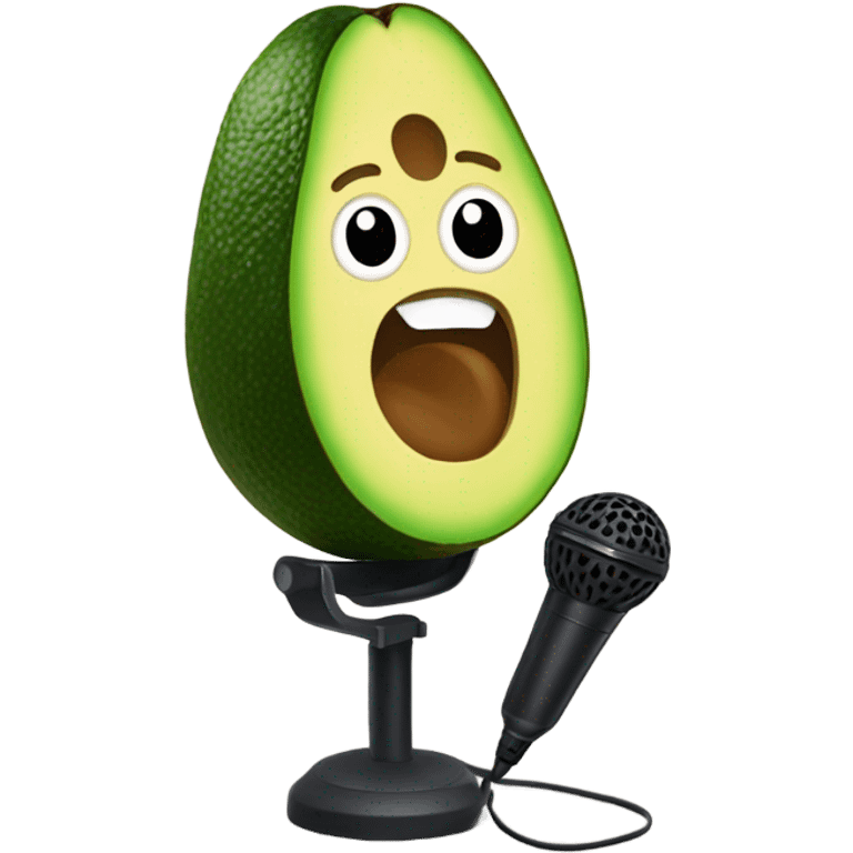 An avocado with a microphone emoji