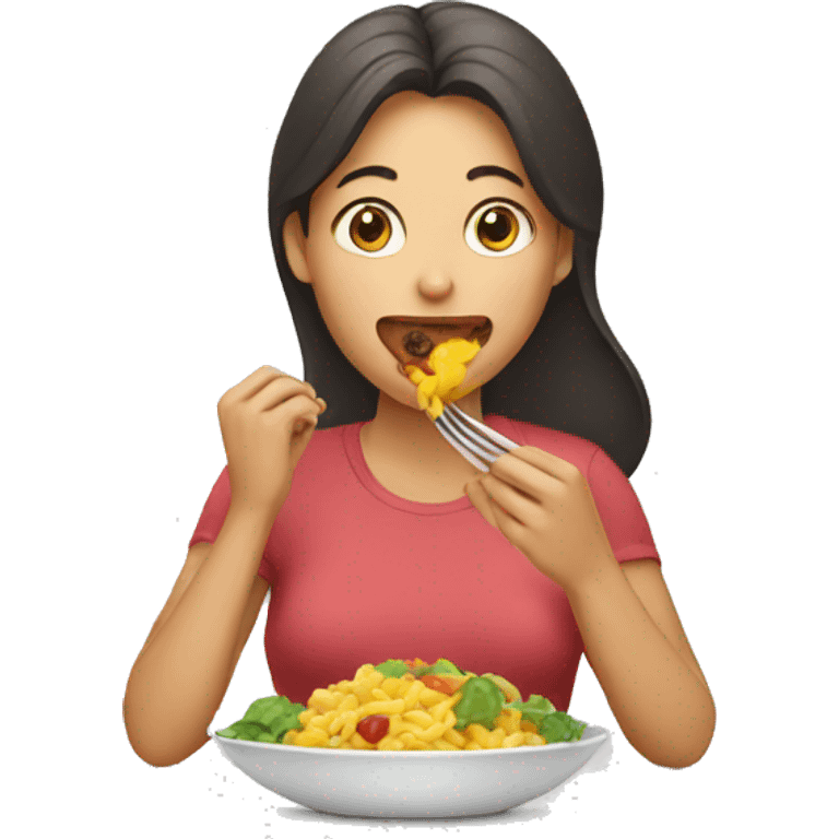 women eating emoji