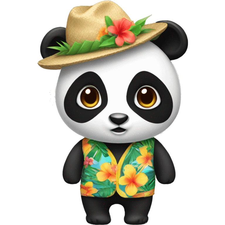 Panda in a Hawaii outfit emoji