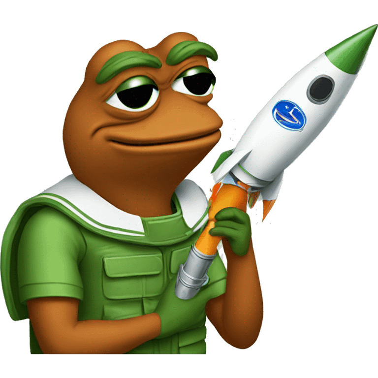 pepe with rocket  emoji