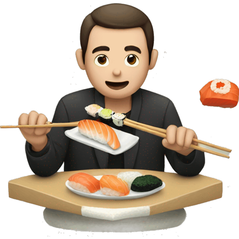 Man eating sushi emoji