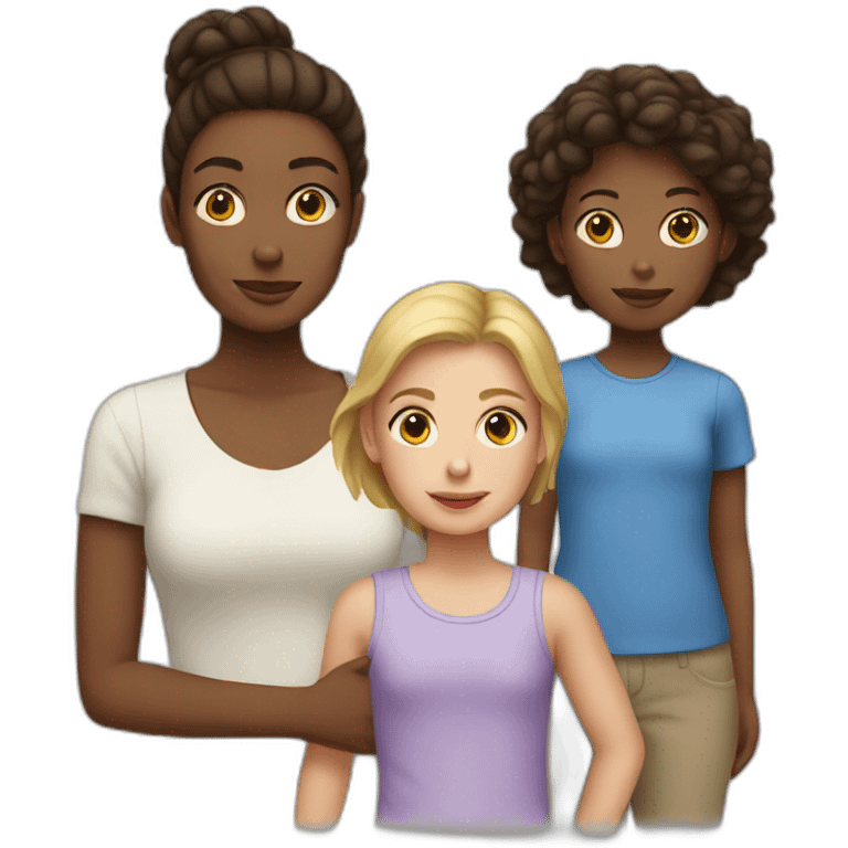 white woman with 2 kids emoji