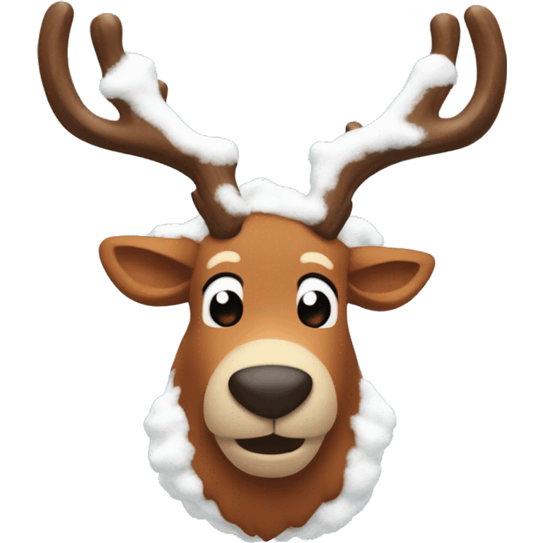 Rudolph antlers with snow emoji