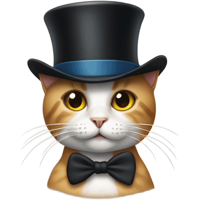 Cat wearing a top hat emoji