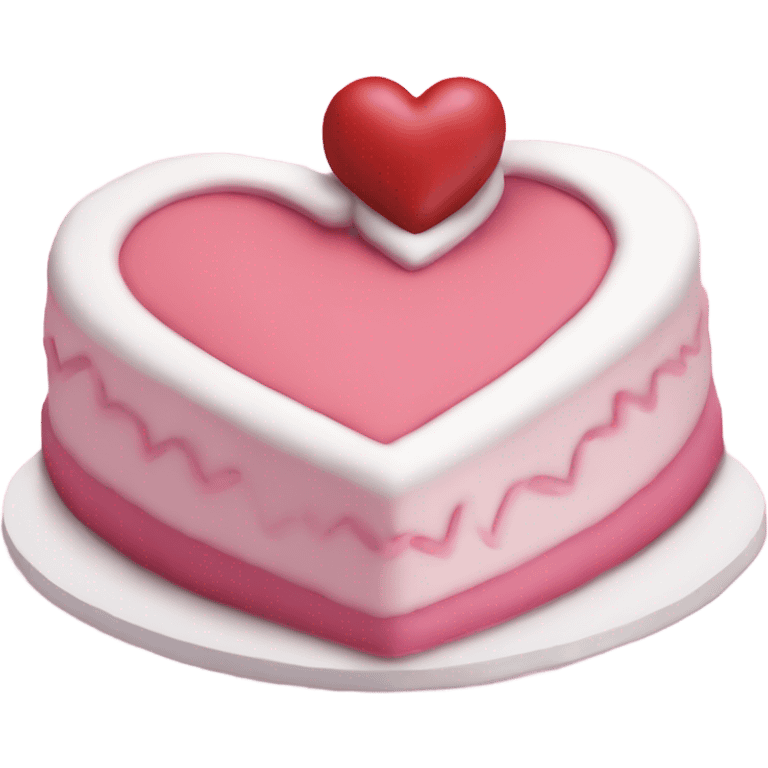 Heart shaped cake pink and white coquette  emoji