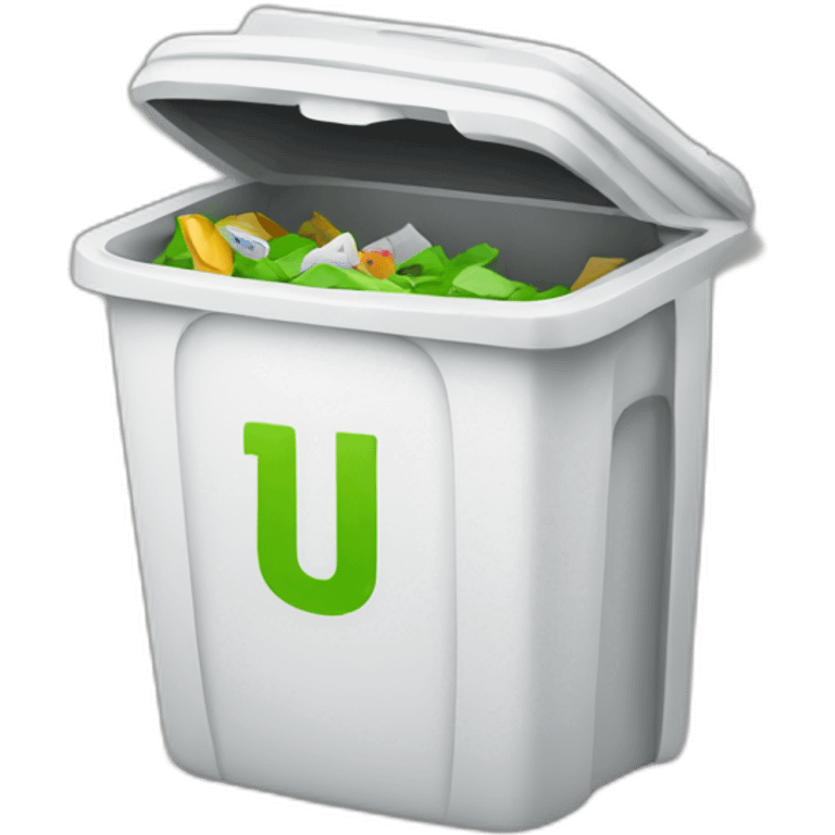 letter U in trash emoji