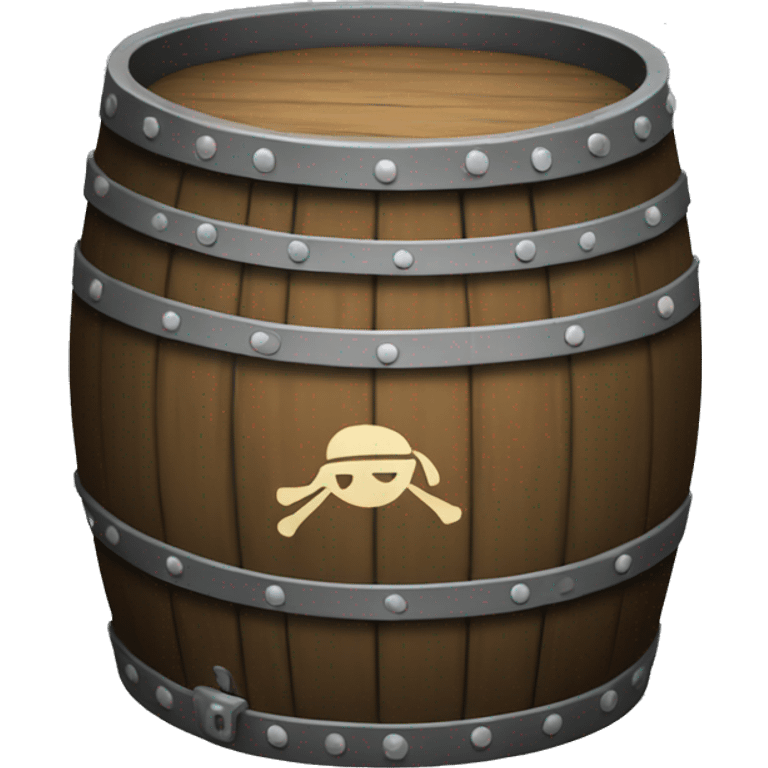 open barrel with pirate flag emoji