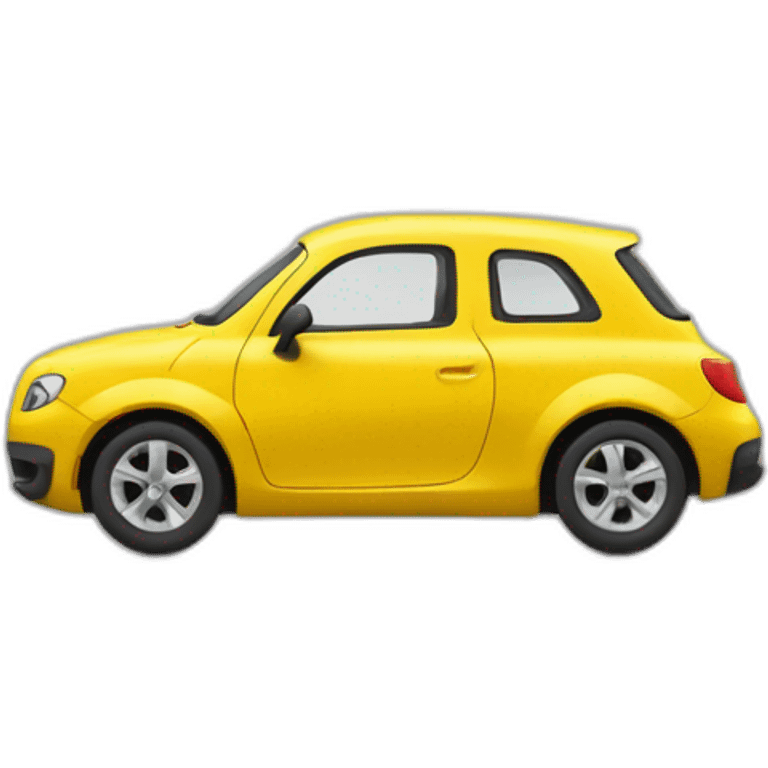 petite voiture jaune de côté emoji