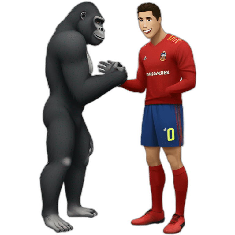 Gorilla meeting Cristiano Ronaldo emoji