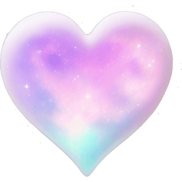 Pastel White iridescent nebula heart emoji