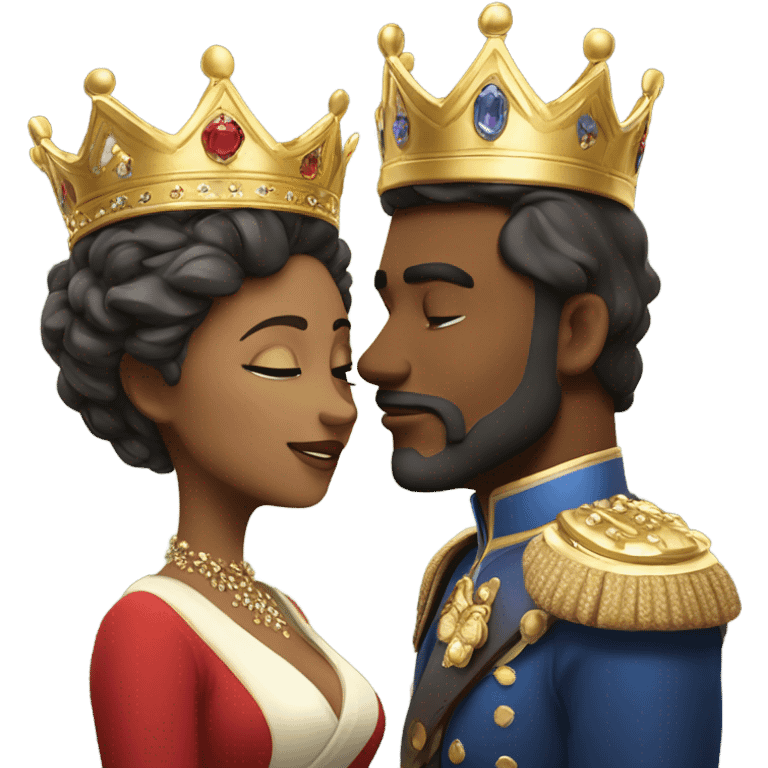 King and queen kissing  emoji