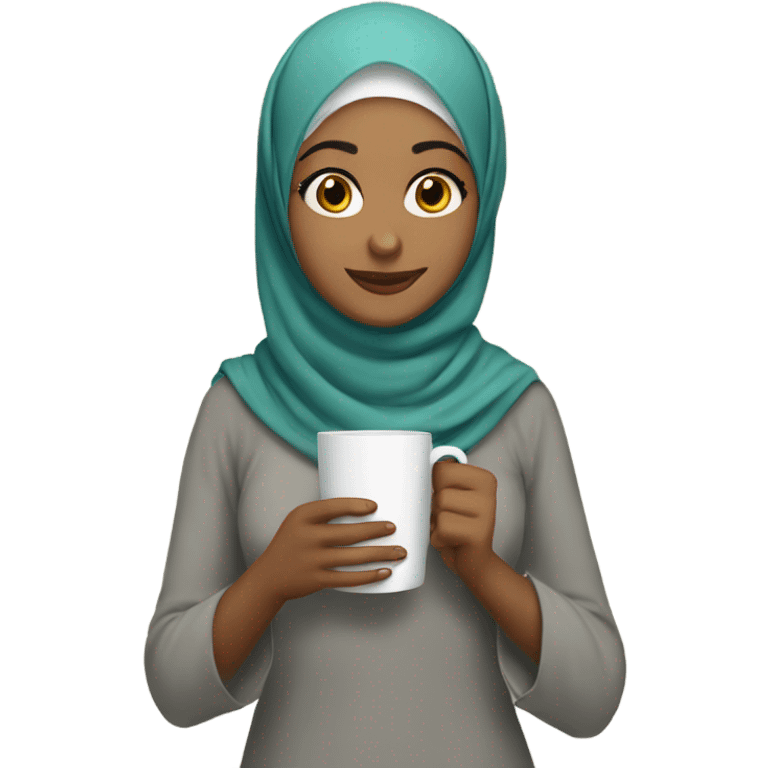 hijabi girl bring cup emoji