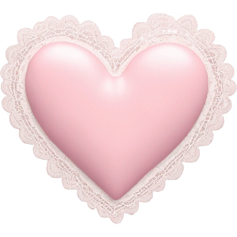 Pastel pink heart with lace on edges emoji