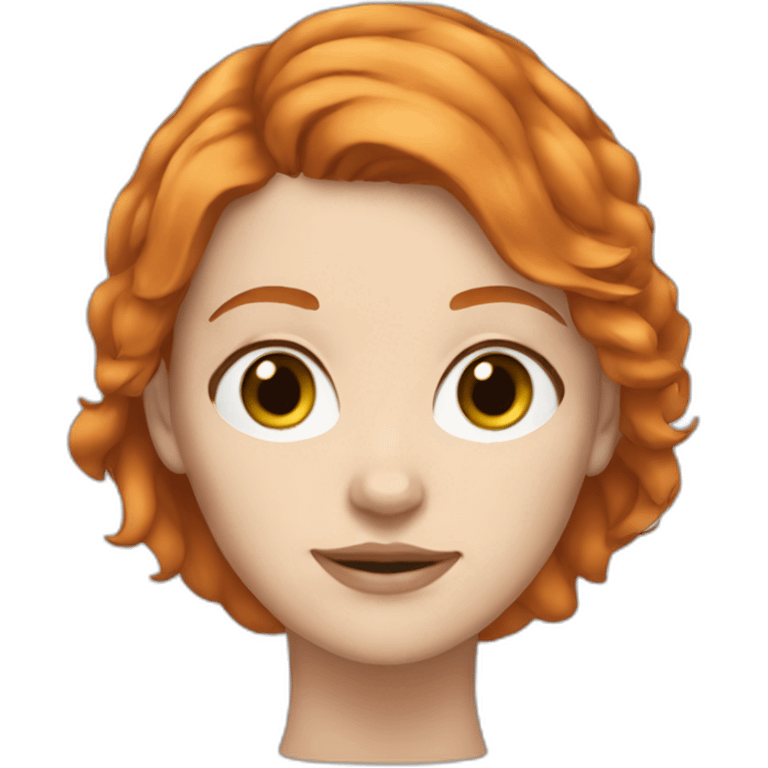 normal white girl short ginger hair emoji