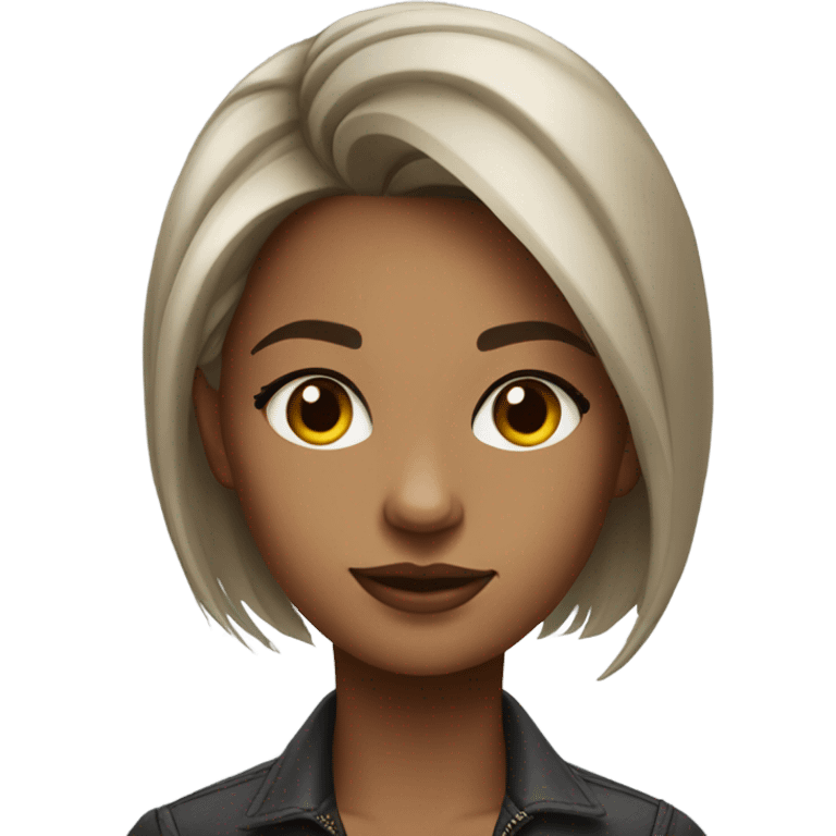 realistic portrait of girl cool emoji