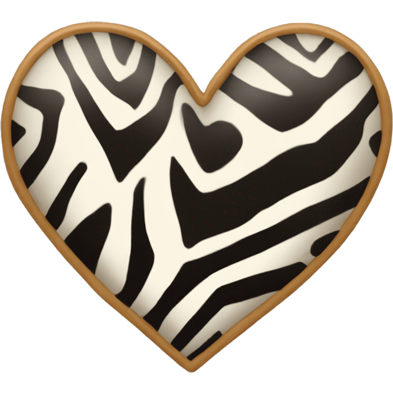 heart with zebra print inside emoji