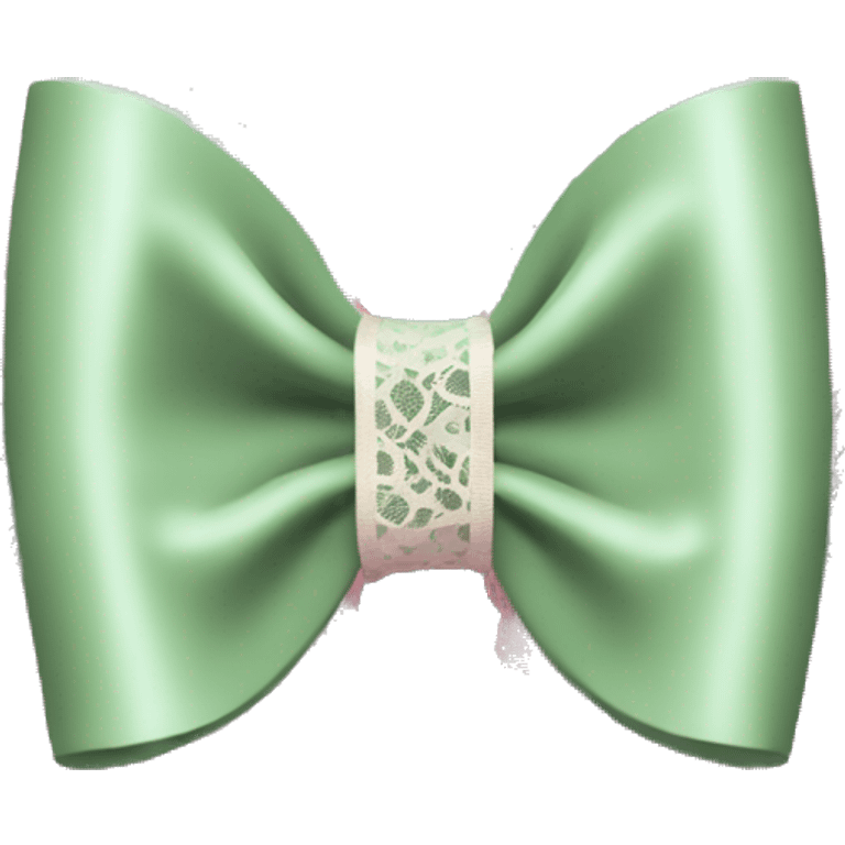 sage green and pink lace bow emoji