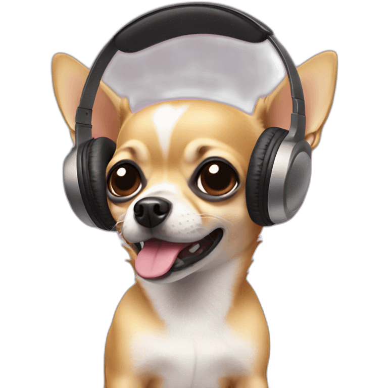 Chihuahua with headphone emoji