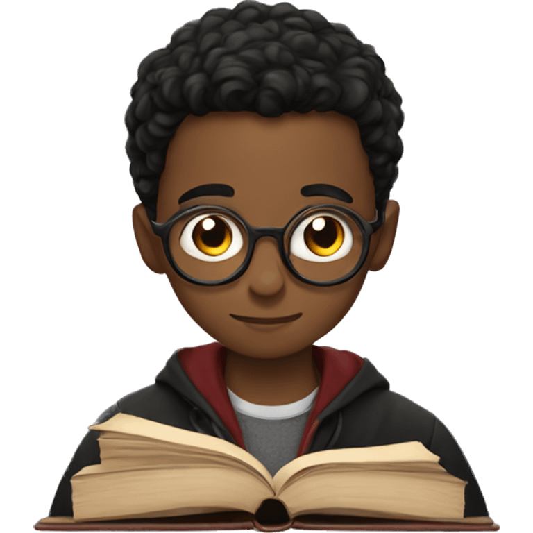 boy reading harry potter emoji