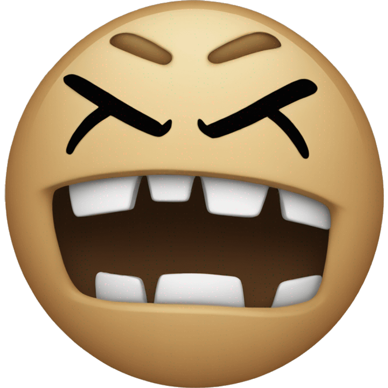 An angry face of the earth emoji