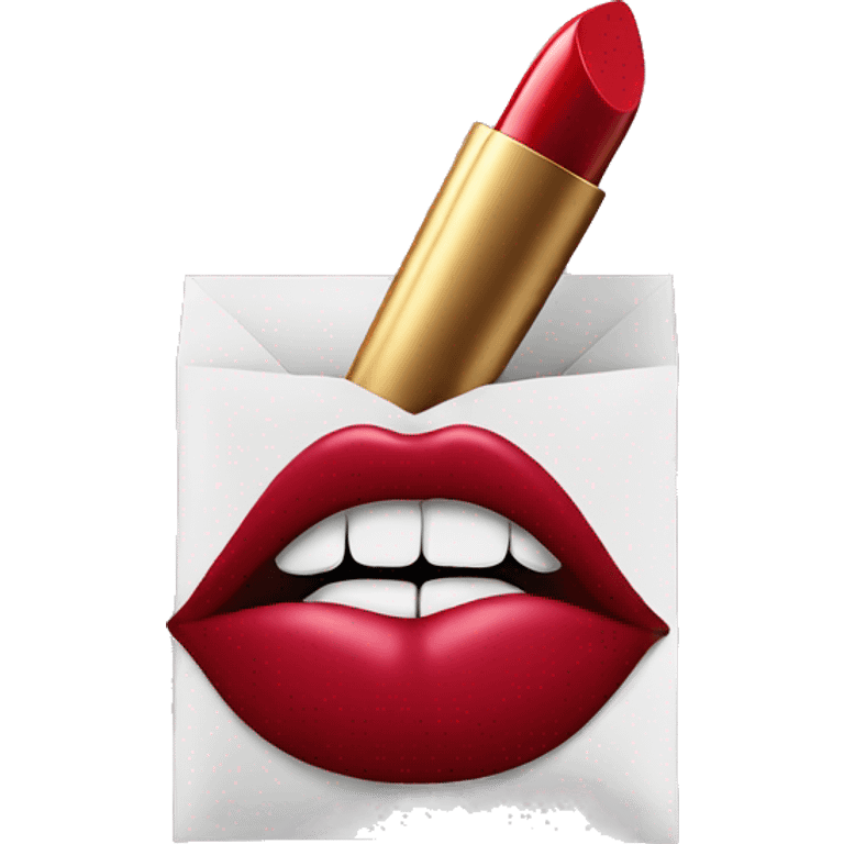 Lipstick kiss on letter emoji