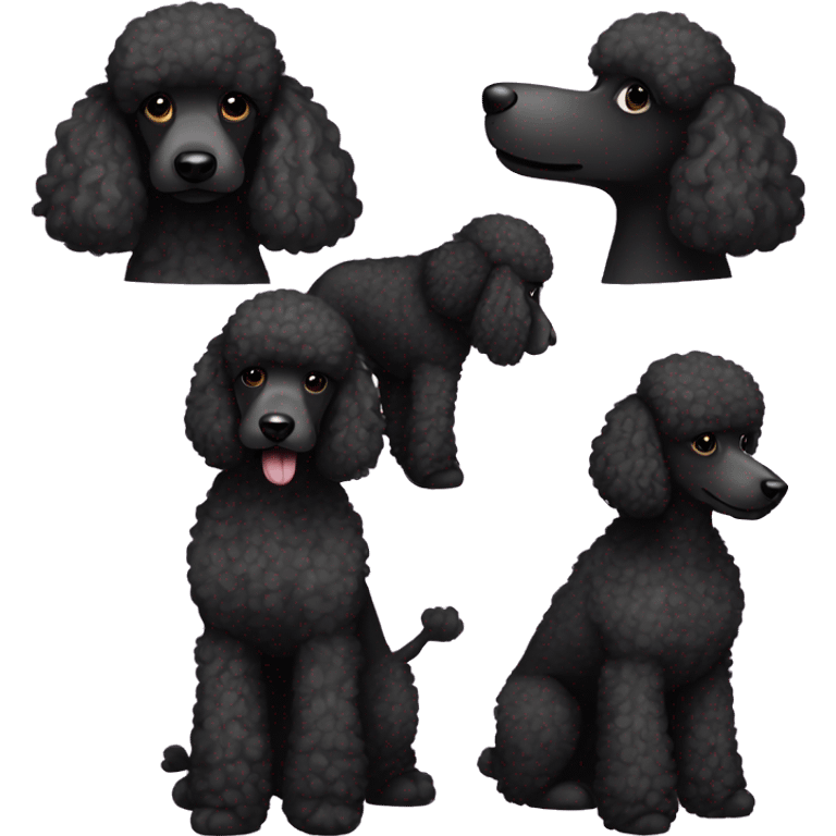 Black toy poodles emoji