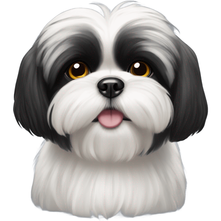 Black and white shih tzu emoji