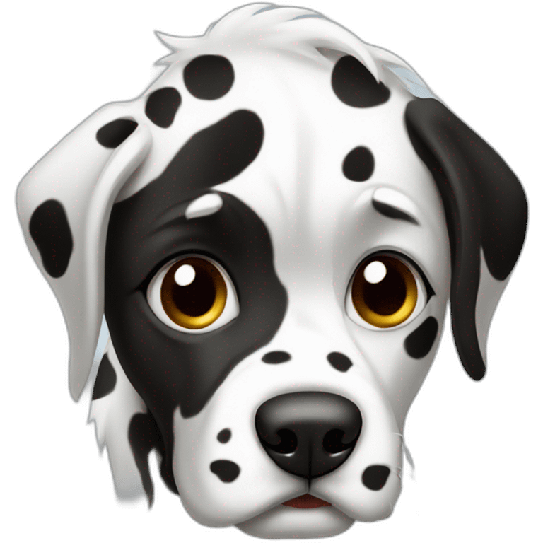 Dalmata crying emoji