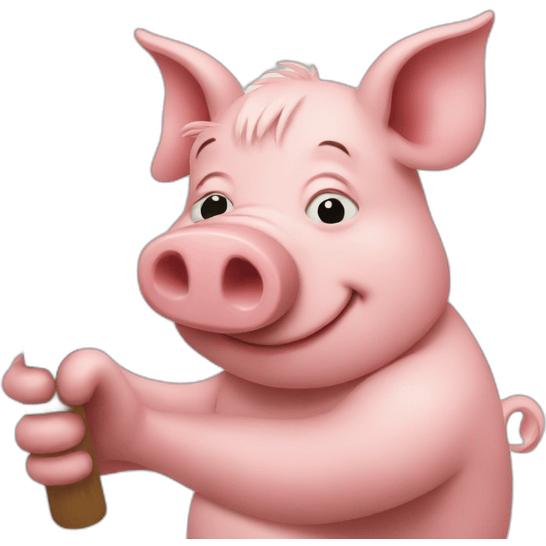 Pig using a hammer emoji