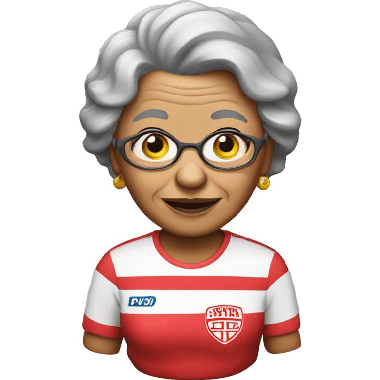 grandma with PSV shirt emoji