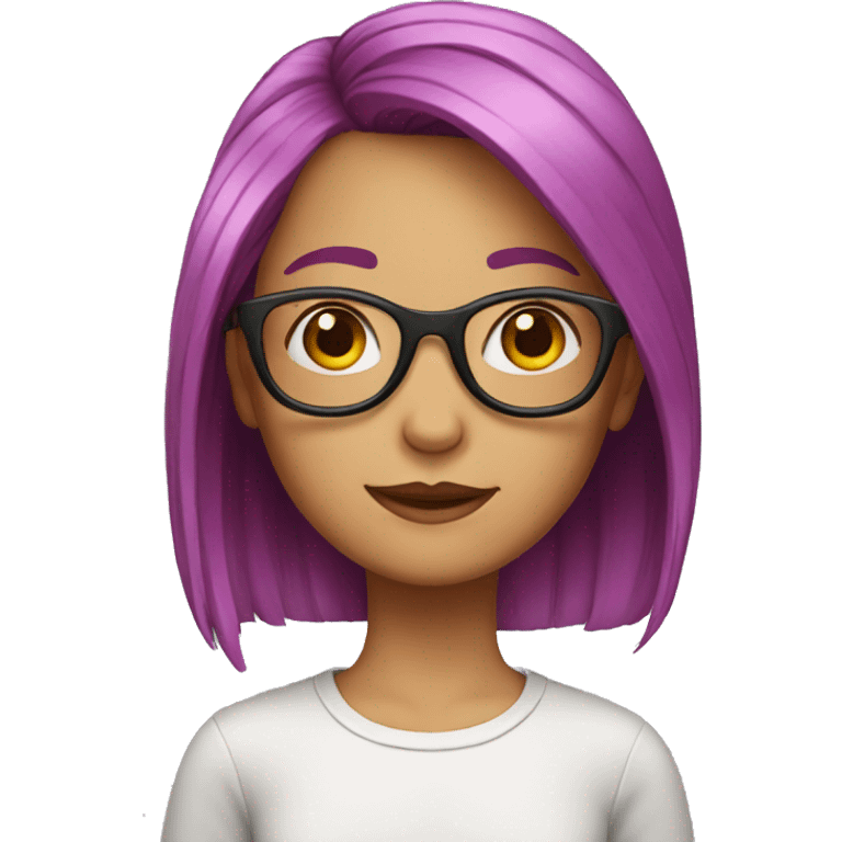 Girl with colour hair with glasses emoji