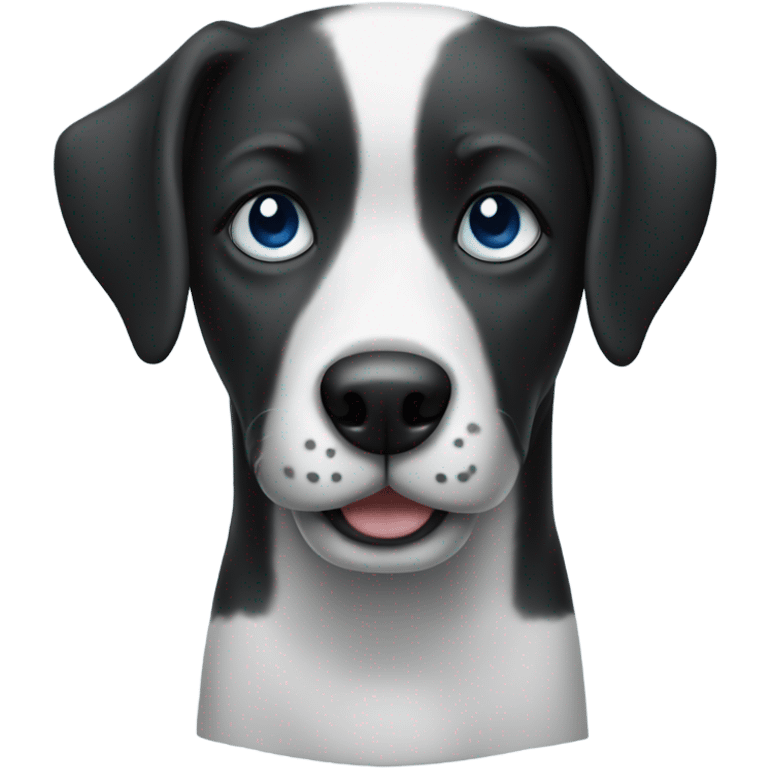 Black and white dog with blue color  emoji