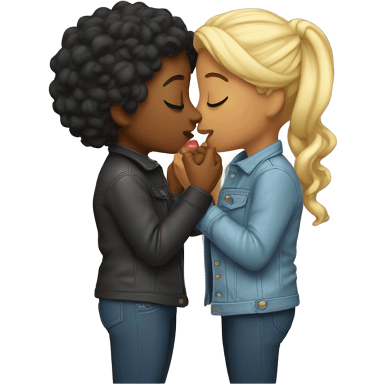 lesbians kissing emoji